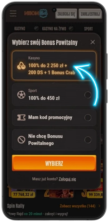 Wybór bonusu powitalnego w kasynie bez KYC